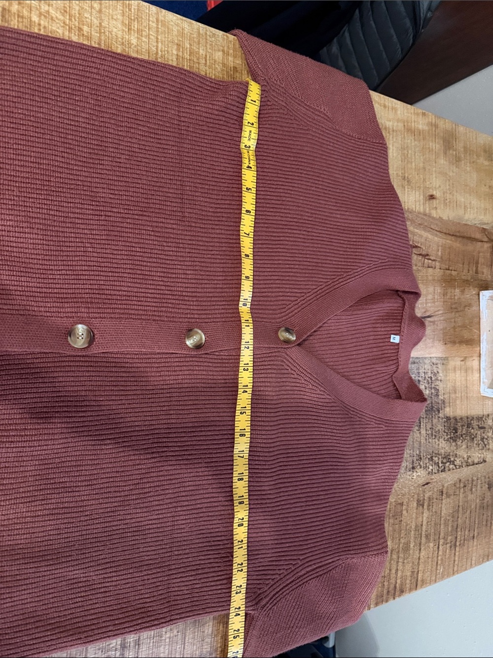 Women's Ribbed Button-Front Sweater Cardigan - Rust - Picture 3 of 5